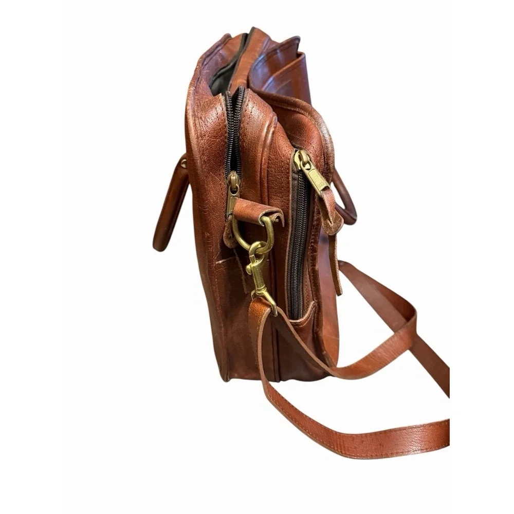 VINTAGE ORVIS Leather‎ Briefcase Messenger Laptop Bag - With SHOULDER STRAP